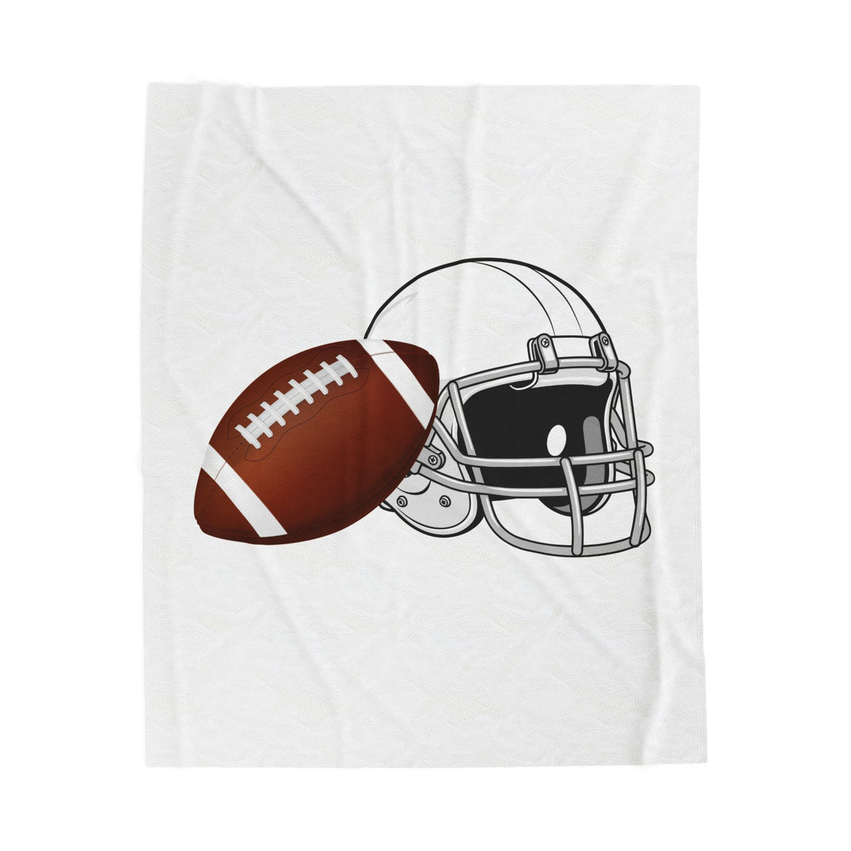 Football Helmet & Ball Velveteen Plush Blanket – Soft Game Day Throw for Fans
