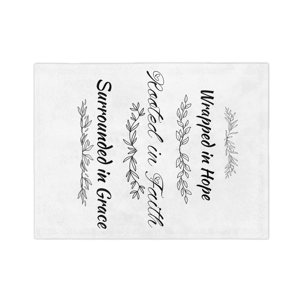 Inspirational Faith Blanket — "Wrapped in Hope, Rooted in Faith, Surrounded in Grace" Velveteen Throw