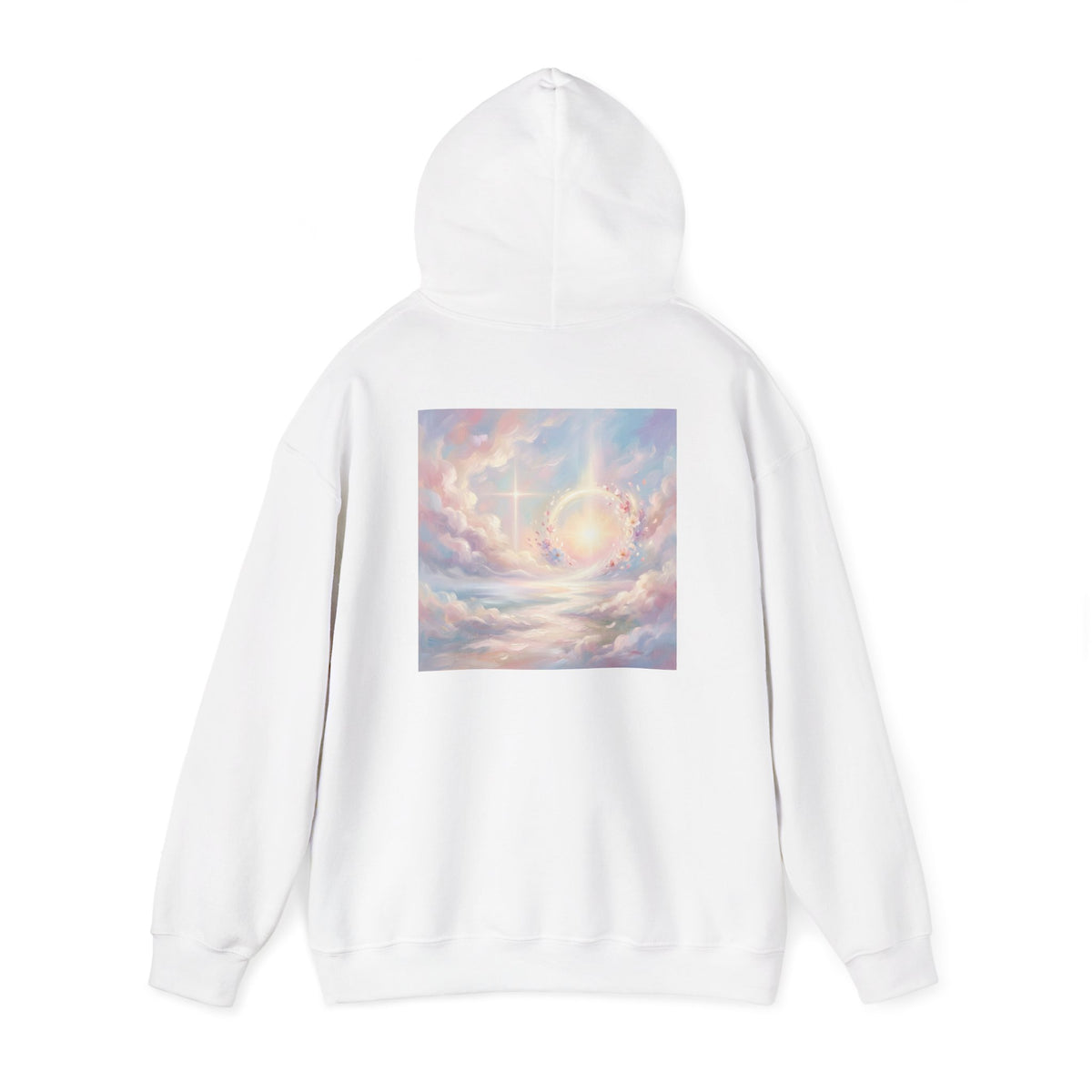 Christian Faith Hoodie – 'Hope Faith Grace' Pastel Heaven Graphic Hoodie
