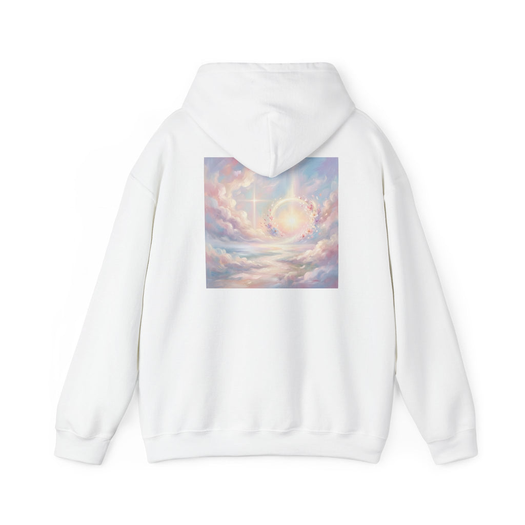 Christian Faith Hoodie – 'Hope Faith Grace' Pastel Heaven Graphic Hoodie