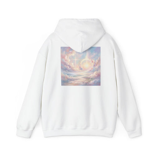 Christian Faith Hoodie – 'Hope Faith Grace' Pastel Heaven Graphic Hoodie