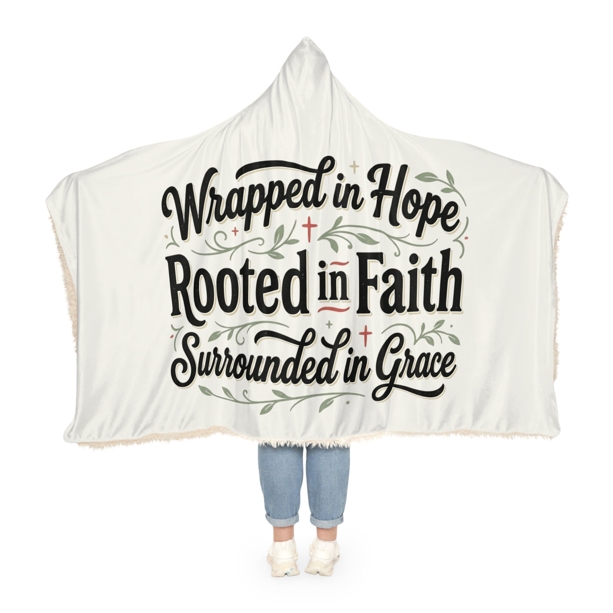 Wrapped in Hope Hooded Blanket — "Rooted in Faith, Surrounded in Grace"
