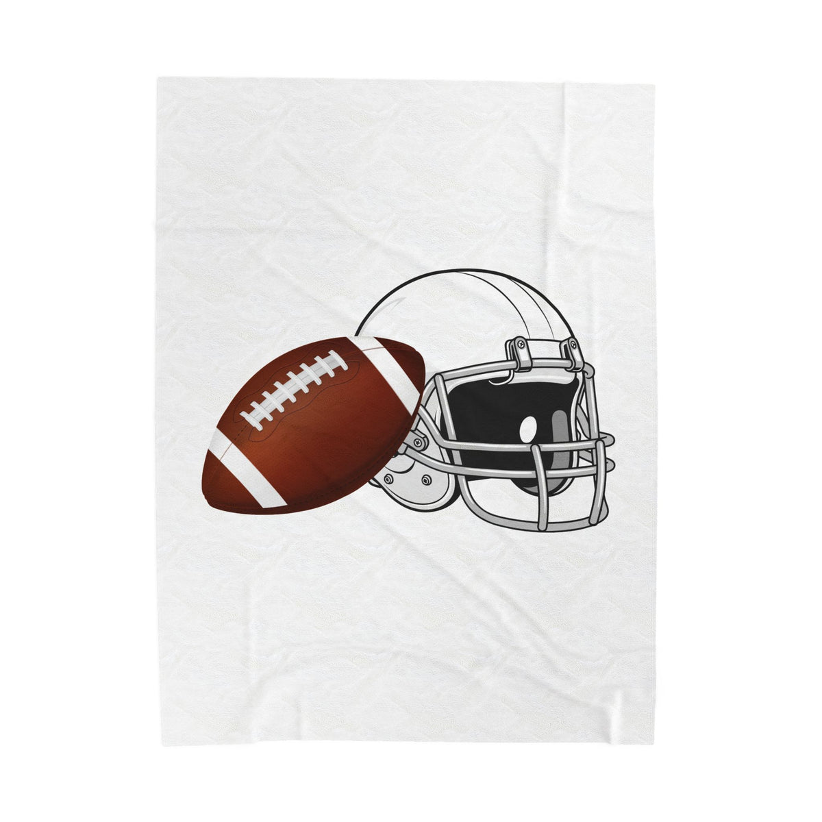 Football Helmet & Ball Velveteen Plush Blanket – Soft Game Day Throw for Fans